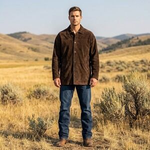 Brandon‎ Thomas Suede Leather Jacket Mens XL Brown Western Rugged Equestrian